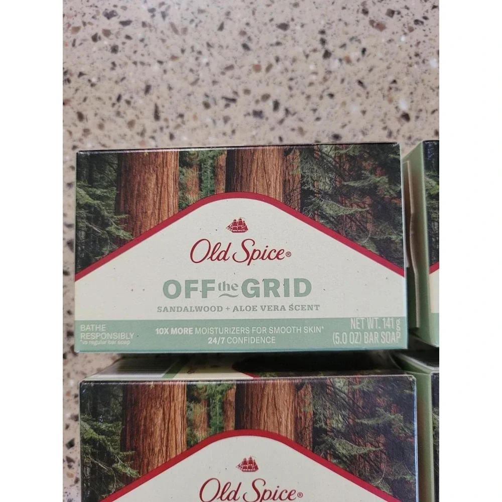 4 Old Spice Off The Grid Sandalwood & Aloe Vera Bar Soap 5oz Each Discontinued
